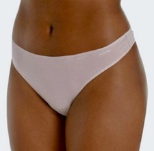 CALVIN KLEIN Form Cotton Lt Mauve Pink Thong Panty Underwear Womens Plus Sz 3X