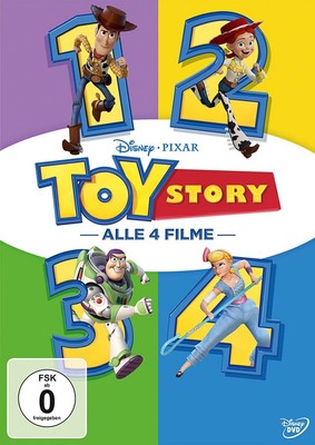 Toy Story 1+2+3+4 - (Disney Pixar) # 4-DVD-BOX-NEU