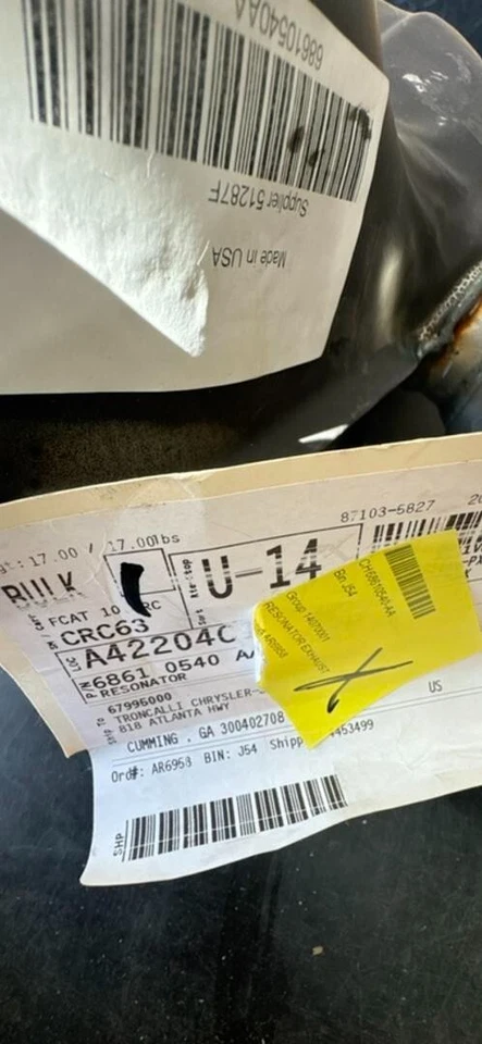 OEM Mopar 68610540AA Resonador de escape y tubo de escape 15-20 Jeep Grand Cherokee Foto 3 de 4