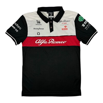 Alfa Romeo racing F1 polo black shirt code zero size XL | eBay