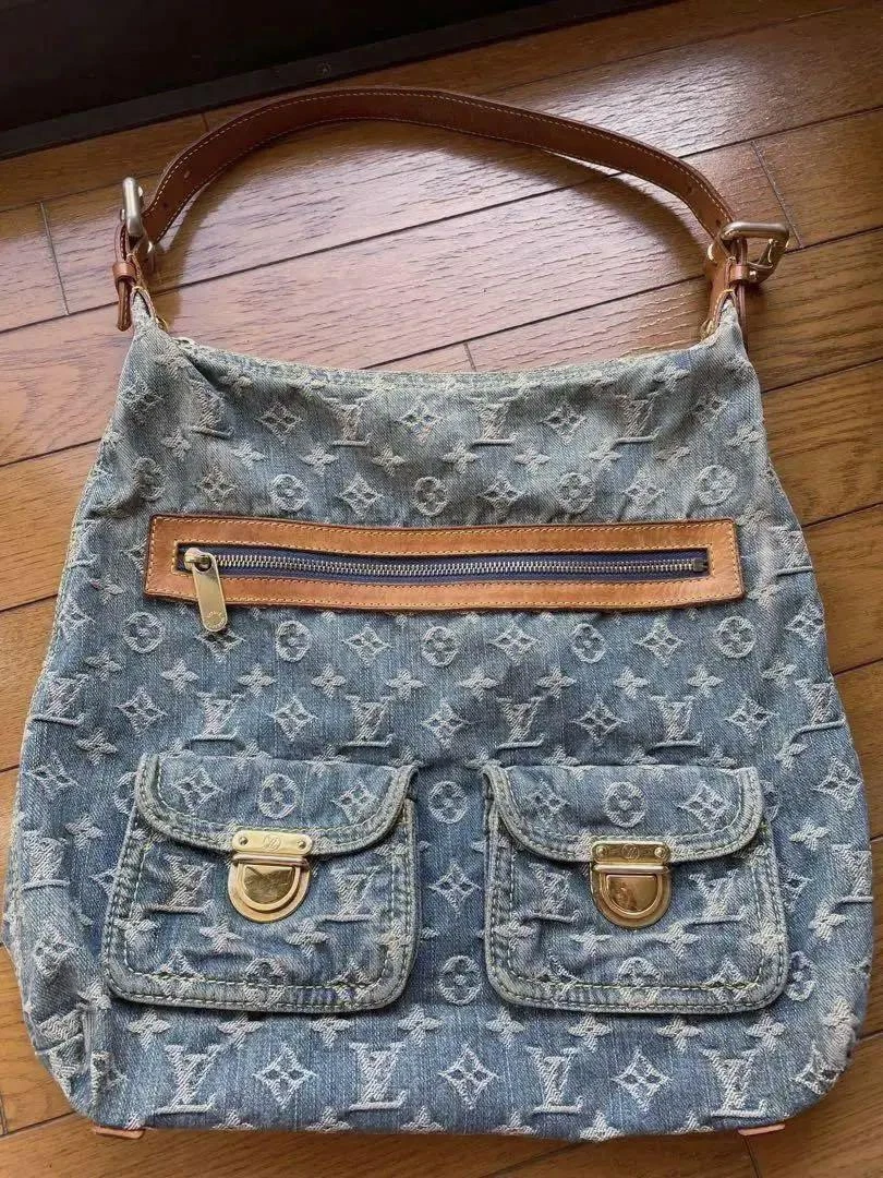 Louis Vuitton Baggy GM Monogram Denim Hobo Bag Blue