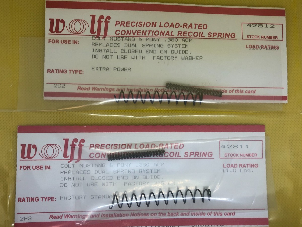 Colt Mustang Pocketlite & Pony 380 acp Recoil & Firing Pin Spring
