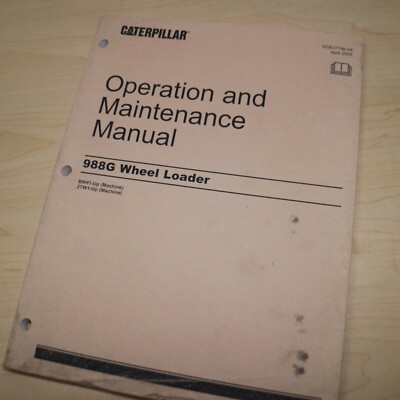 Cat Caterpillar 988g Wheel Loader Operation Operator Maintenance Manual 