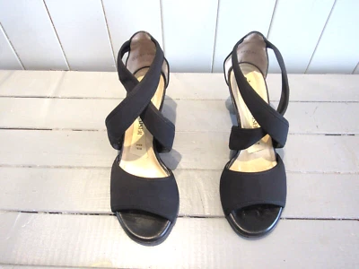 Sandales cuir et toile noir P 39 Peter Kaiser - Photo 1/4
