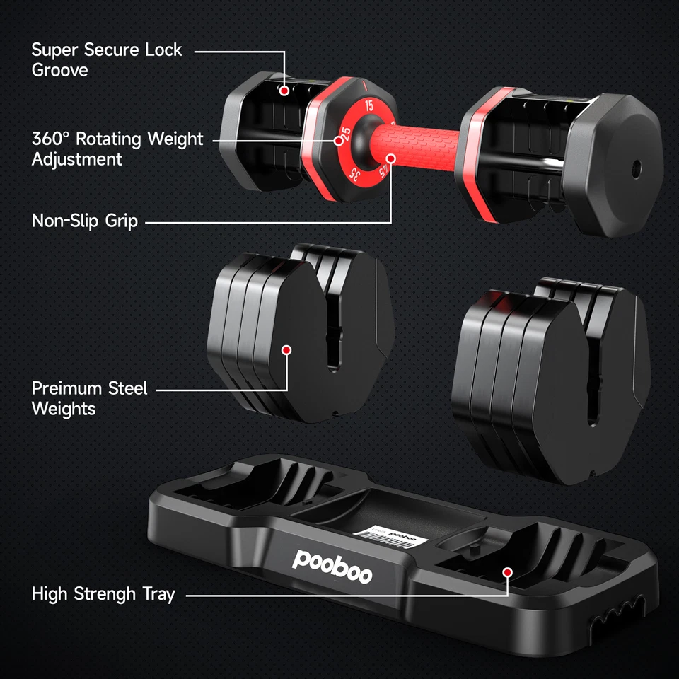 55 Lbs*2 Adjustable Dumbbells Set Home Weight Dumbbells Set Exercise Equipment - Image 2 of 4