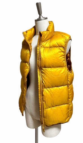 UNIQLO Ultra Light Down Vest S Mustard Yellow with Packable Pouch - Picture 3 of 10