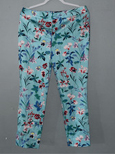 Talbots Hampshire Ankle Pants Blue Floral Print NWOT SIZE 8p