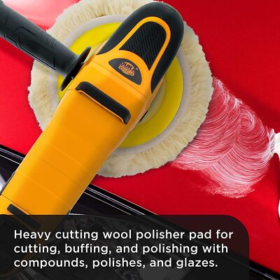 4-Pack 3-Inch Wool Buffing Pads – Hook & Loop For Cutting & Polishing