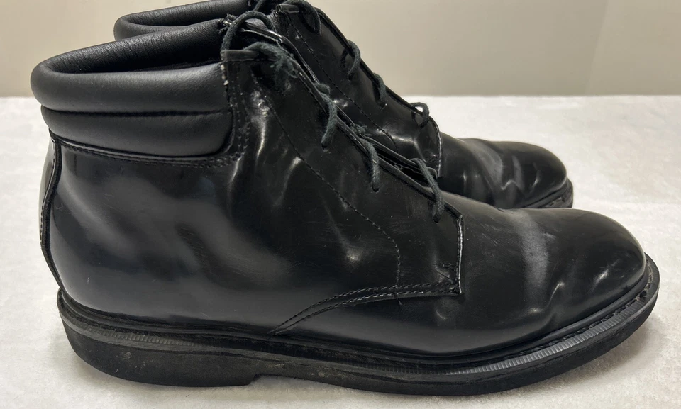 Botas masculinas Rocky tamanho 11,5 W couro preto chukka conforto desempenho com cadarço - Imagem 2 de 4