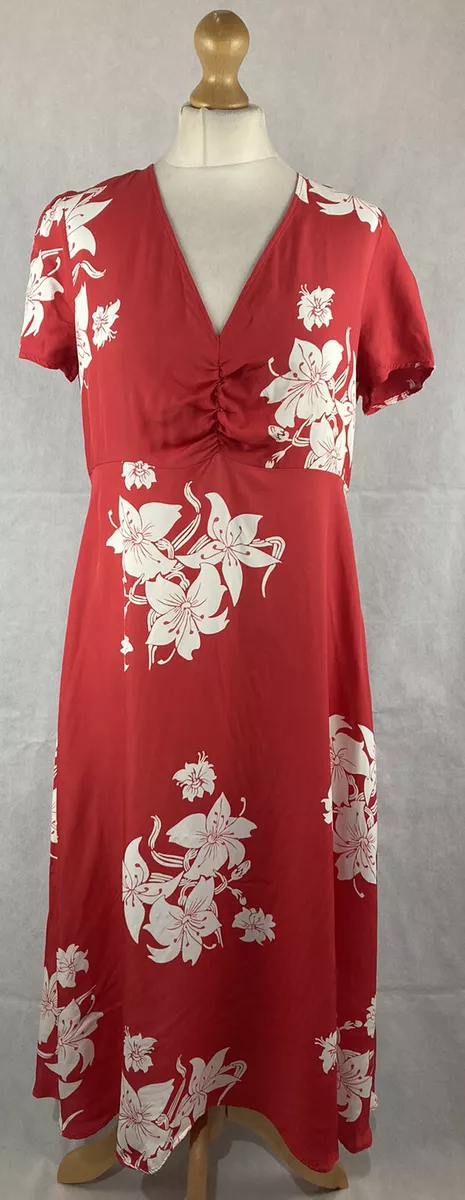 Red midi tea dress shop