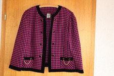 Vintage Frankenwälder Blazer Cardigan XL 48 Pepita Hahnentritt Jacke Schurwolle
