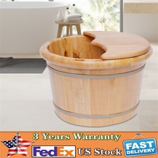 Foot basin wooden bucket foot bath tub Foot Sauna Massager with cover  massage