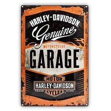 Garage Motorcycle Vintage Sign Harley Davidson Genuine Décor Aluminum Metal Sign