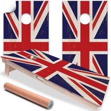 British Flag Union Jack Cornhole Board Wraps and Decals Vinyl Sticker