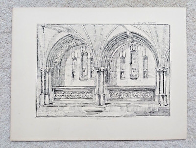 The Monk's Lavatory, Norwich Cathedral, Norwich, England - Antique Print - 1884