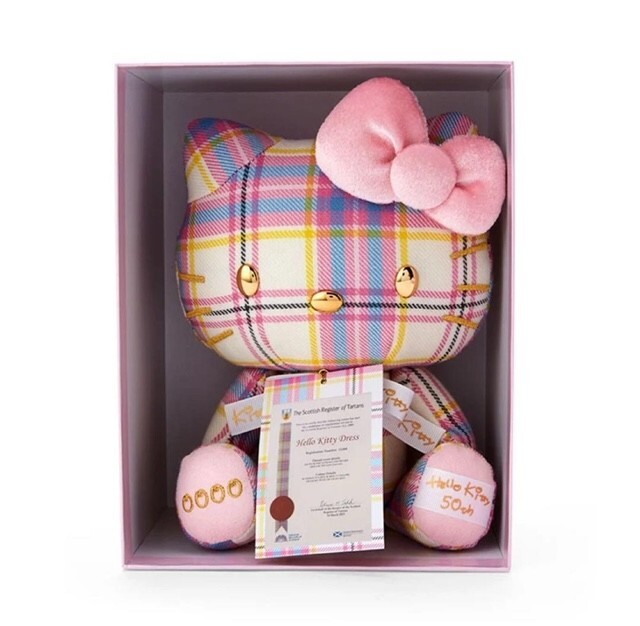 Sanrio Hello Kitty Plush Dress Tartan Lochcarron 50th Anniversary