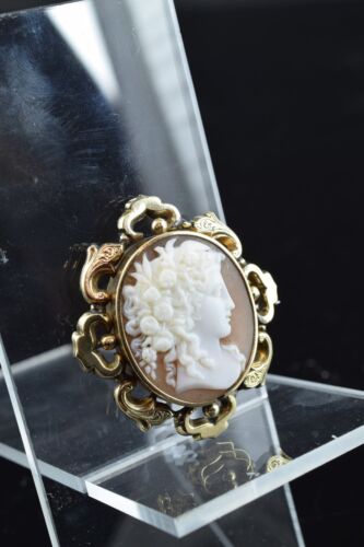 Cameo with Gold Frame; Brooch, Victorian Era, circa 1850 - Picture 2 of 4