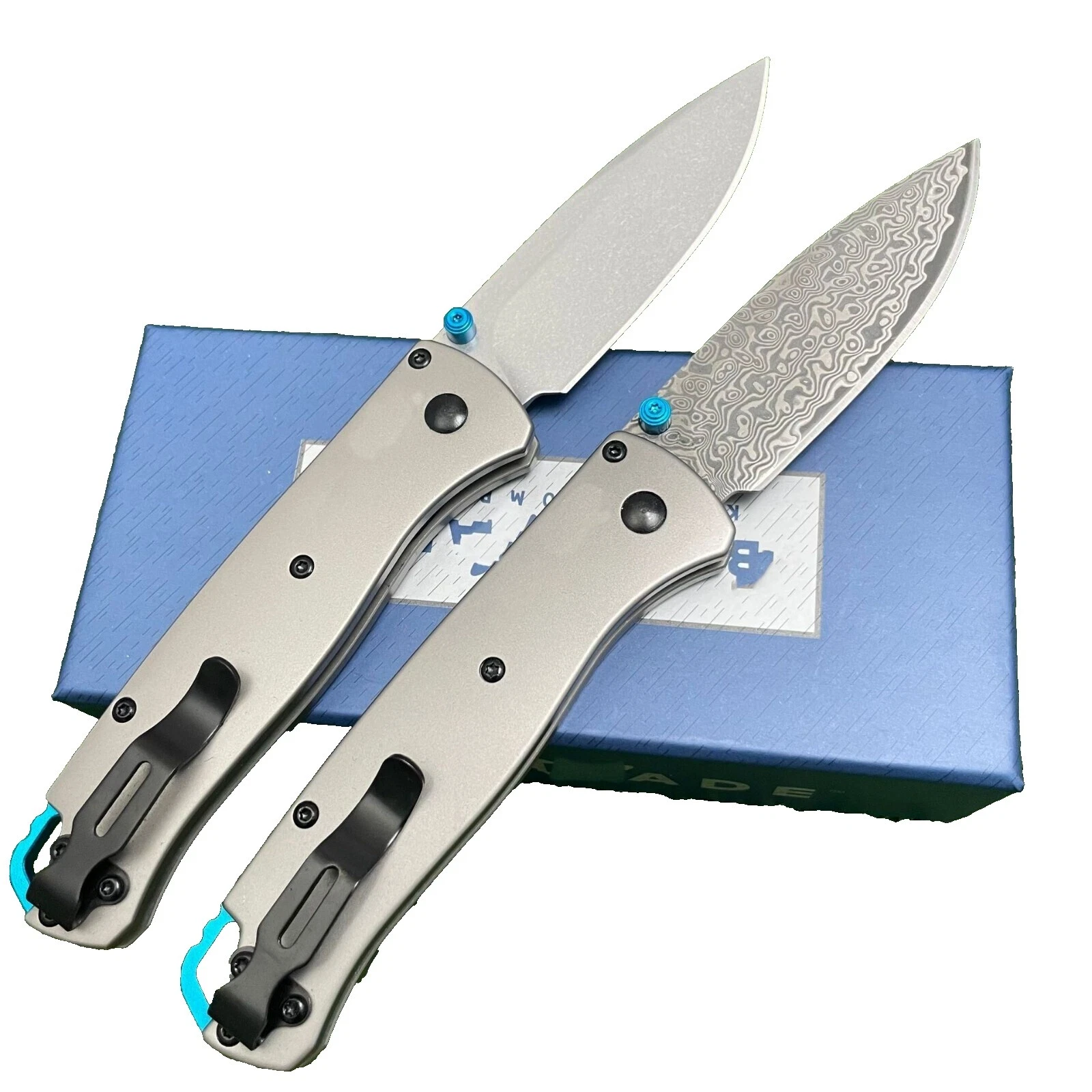 Hoja de acero inoxidable Benchmade cuchillos plegables de colección Mango de titanio