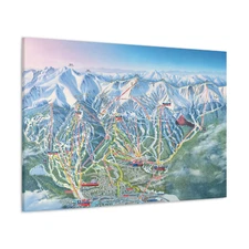 Breckenridge CO Trail Map Canvas Poster Breck Colorado Ski Resort 48x32