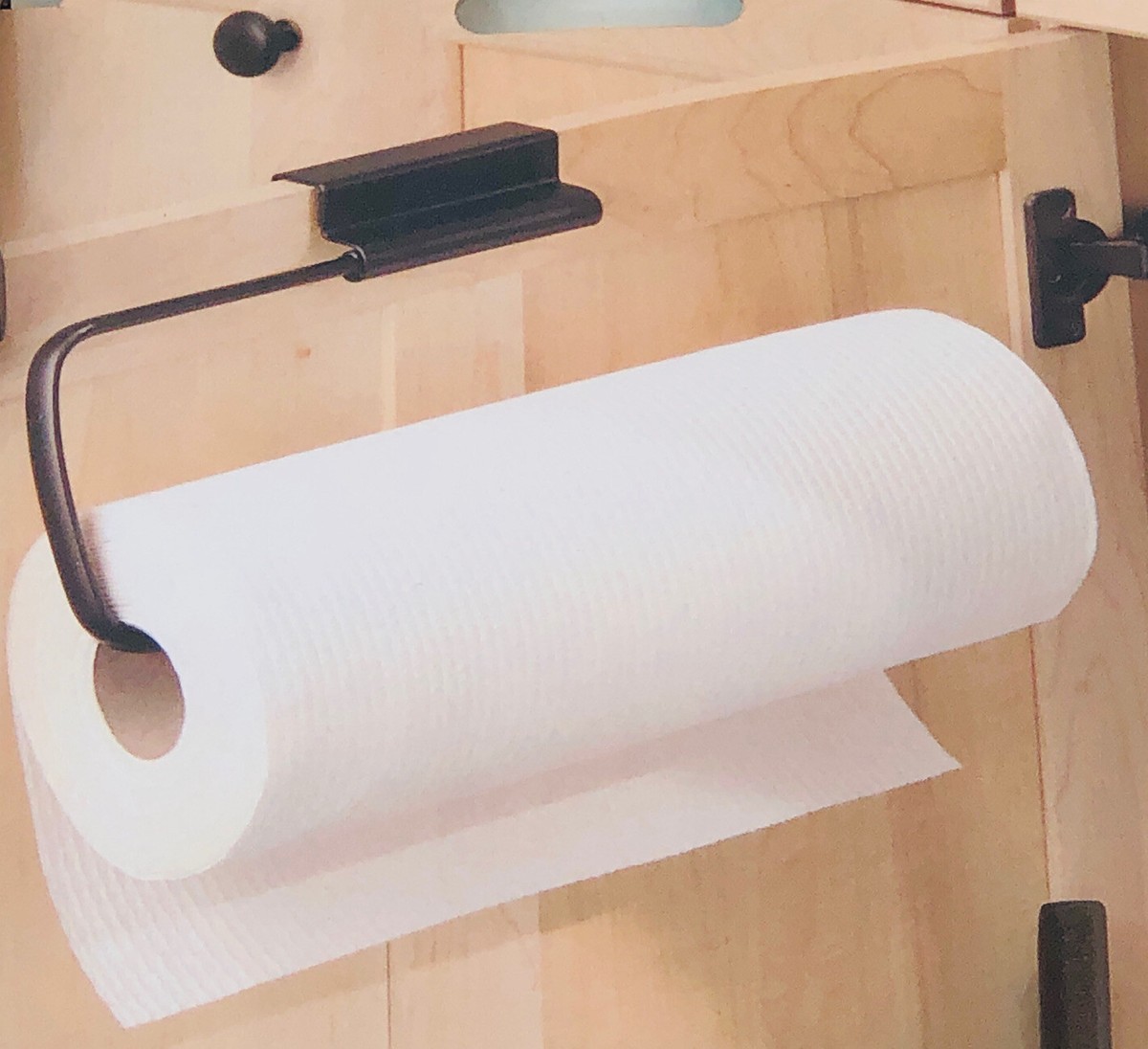 iDesign Metal Kitchen Papertowel Holder Paper Towel Over Cabinet Door Brown