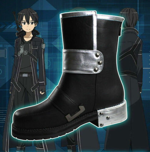 Sword Art Online SAO Kazuto Kirigaya Kirito Cosplay Men Women Anime Shoes Boots  - Afbeelding 1 van 6