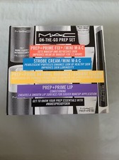 MAC ON THE GO PREP SET Prep Prime Fix ,Strobe Cream,Prep Prime Lip New In Box