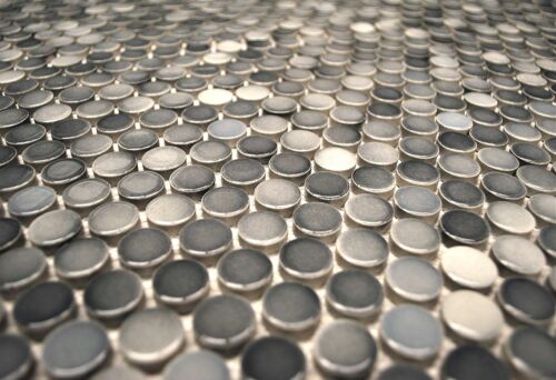 3/4 x 3/4 Penny Round Multi Gray Porcelain Mosaic Wall and Floor (5 PACK) - Picture 3 of 6