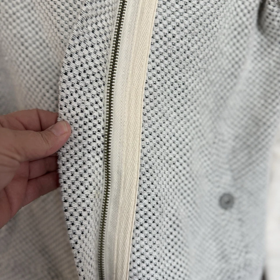 Harley Davidson Girls Ivory Gray Embroidered Asymmetrical Zip Jacket Size L - Image 2 of 4