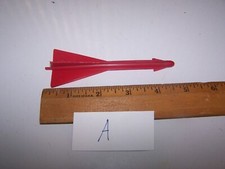 Vintage Red Plastic Toy Missile / Rocket - Toy Part - Lot A