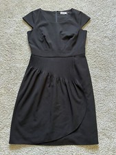 Calvin Klein Women's Black Sheath Dress Short Sleeve Size 8 Workwear Knee Length