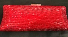 New Bright Ruby Red Crystal Evening Clutch Bag