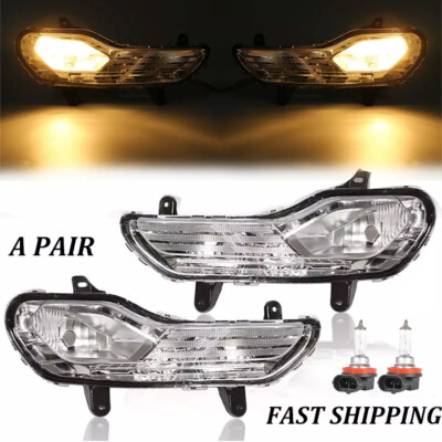 Left & Right Front Fog Light Lamps with Bulbs Fit For Ford Kuga Escape 2013-2016