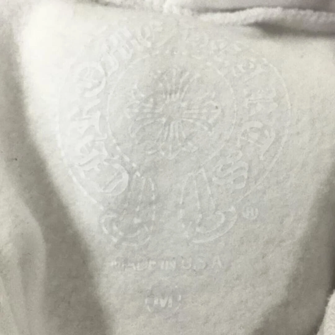 Felpa con cappuccio e zip Chrome Hearts Plus Cross stampa all over bianca