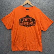 Harley-Davidson Blaze Orange Kansas City Worth Harley-Davidson T-Shirt Men&rsquo;s XL