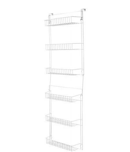 NEW Over Door Kitchen Storage Basket Rack 5 foot 6 shelves Pantry Closet