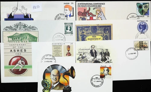 1982 FDC PSE x 7 Australia. Pre-stamped envelopes. Very fine condition. (PSE31)