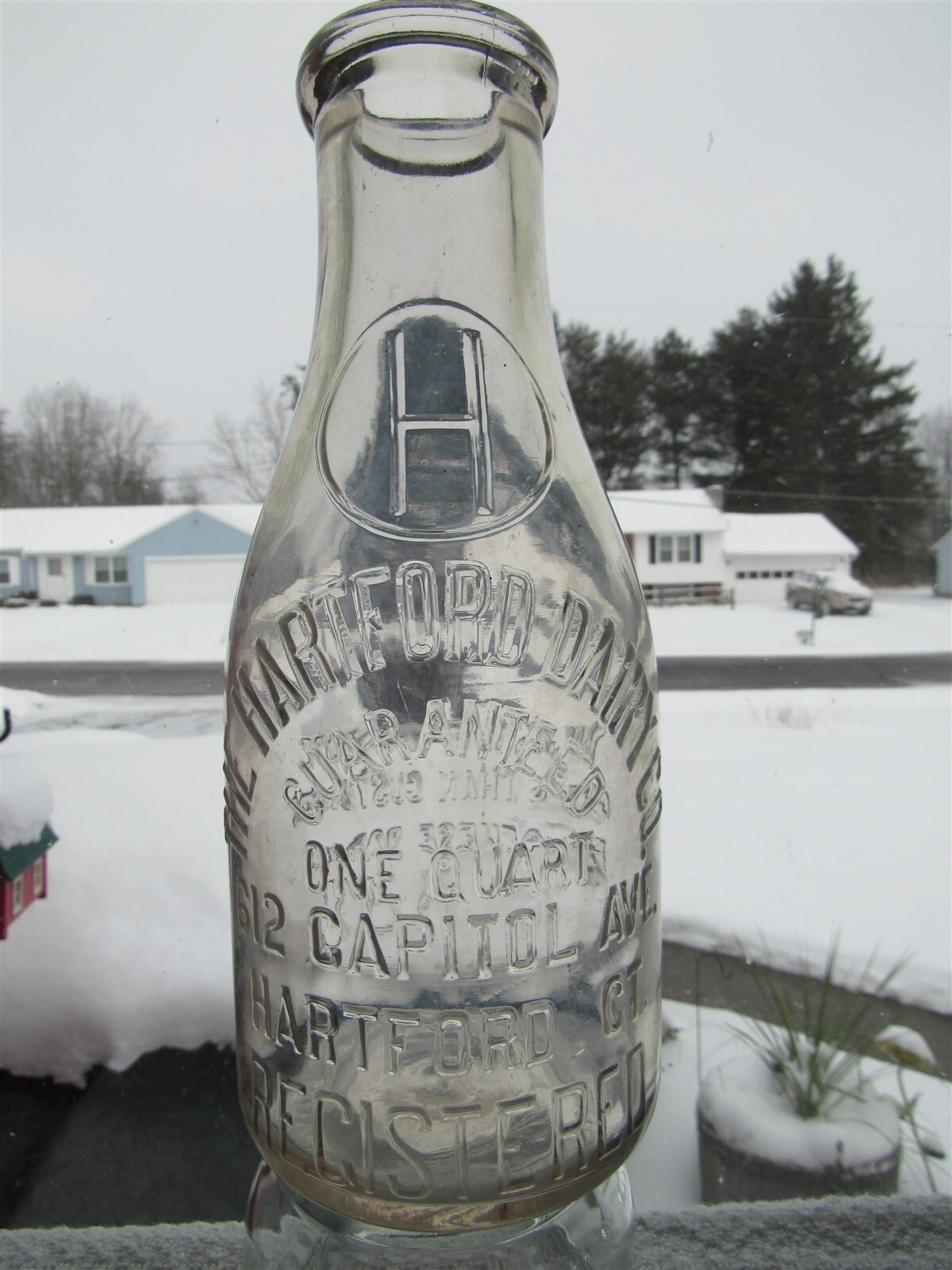 TREQ Milk Bottle The Hartford Dairy 612 Capitol Av Hartford CT We Will