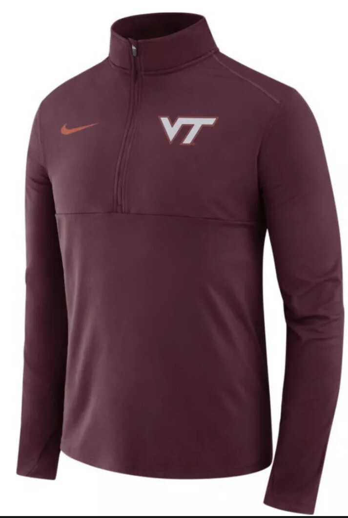 SACAI X NIKE Giacca Pullover Mezza Zip Virginia Tech Hokies Nike Core Uomo Marrone Taglia Large