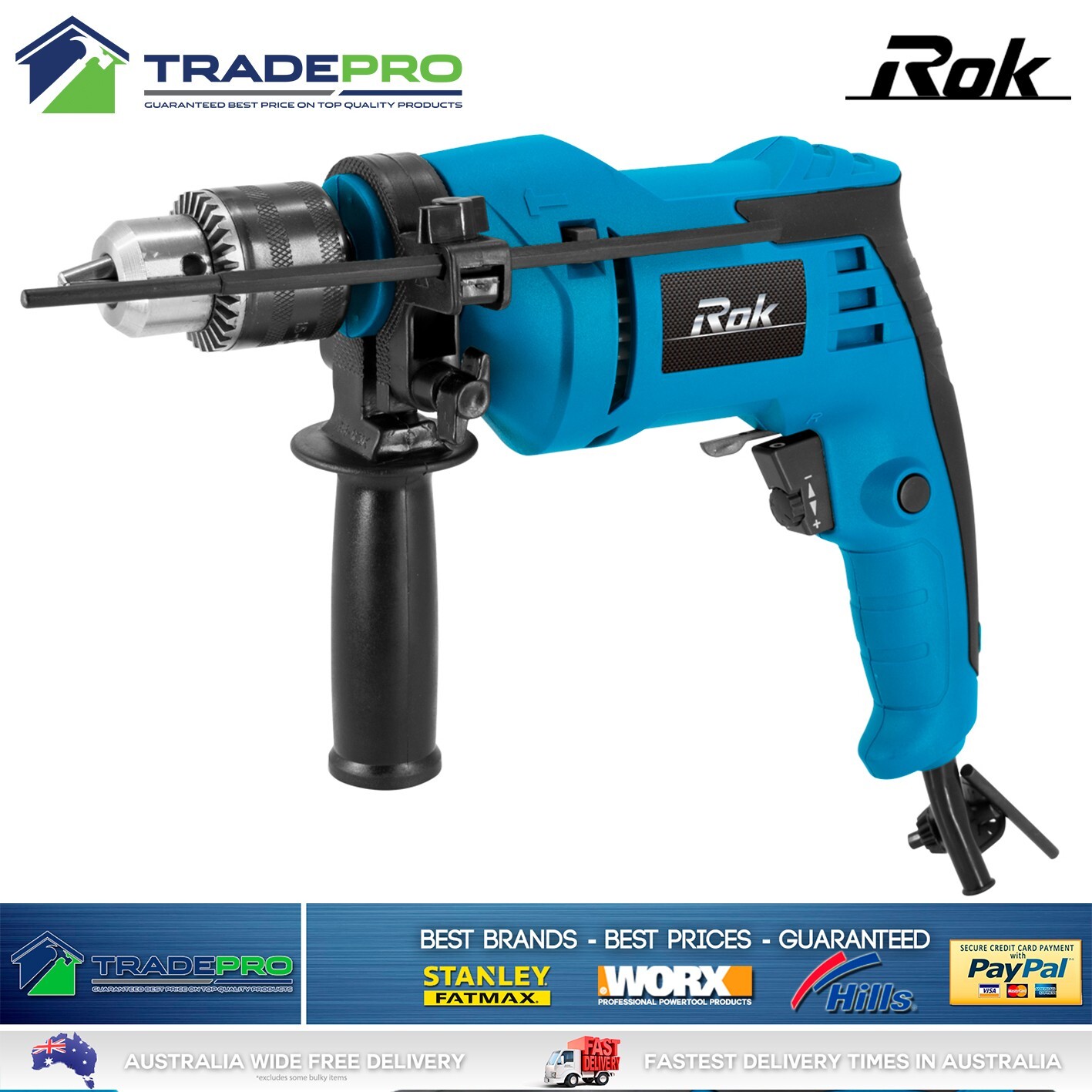 Rok Combo Kit Angle Grinder Circular Saw Electric Drill Sander Set 240V