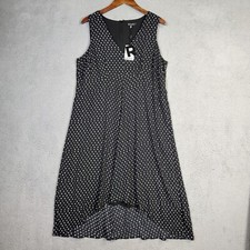 Rebel Wilson X Angels Maxi Dress Women's 16W Black Polka Dot High-Low Preppy NWT