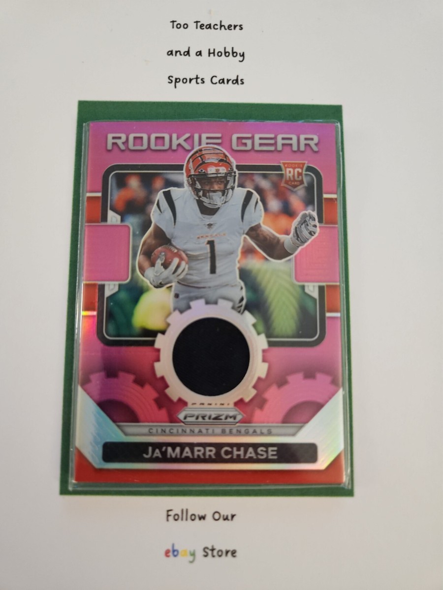 2021 Panini Prizm JA'MARR CHASE Patch RC Rookie Gear Pink Prizm RC