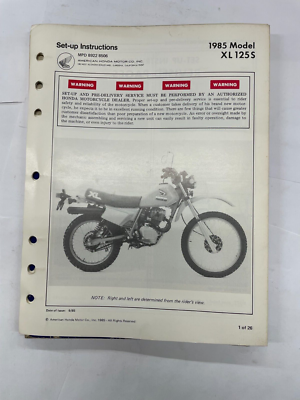 OEM 1985 HONDA XL 125S OEM SHOP SERVICE MANUAL WITH SET UP