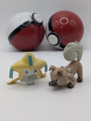 Jirachi und Rockruff Pokemon TOMY Nintendo Spielzeug Mini Figur Offiziell Original 