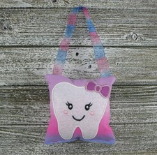 Girl's Tooth Fairy Pillow / Handmade Appliqued Ombre Girl's Tooth Fairy Pillow