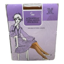 Vintage Sears Actionwear Ultra Sheer Stockings Sunset Medium Size 10-11