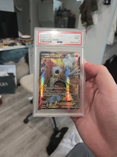 2012 Pokemon B & W Dark Explorers #103 FA Entei EX PSA 9 Mint