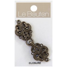 Le Bouton Antique Silver 2 1/2" Scroll Hook Clasp buckles closure V50 