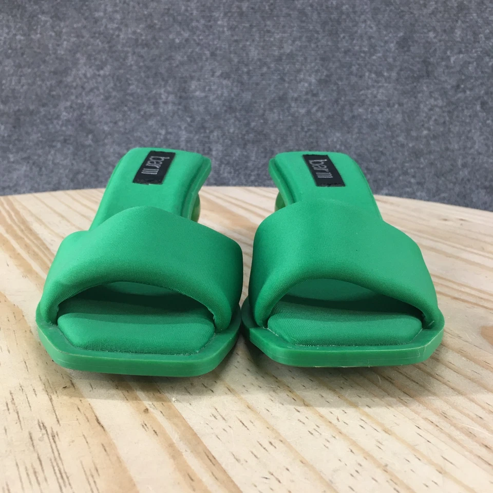 Sandalias Bar III para mujer 5 M Cayymen Slides verde punta abierta tacones informales NUEVAS Foto 4 de 4