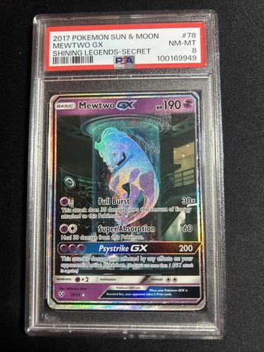 PSA 8 Mewtwo GX (Secret Shining) 78/73 Shining Legends Holo