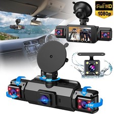 3" 4 Channel Mirror Dash Cam Front Rear 1080P Car Camera Night Vision G-Sensor